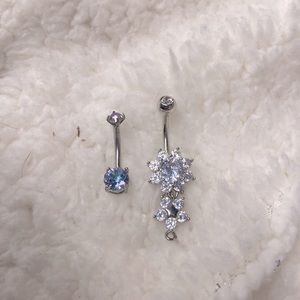 Set Of Two Sparkly Navel Jewelry